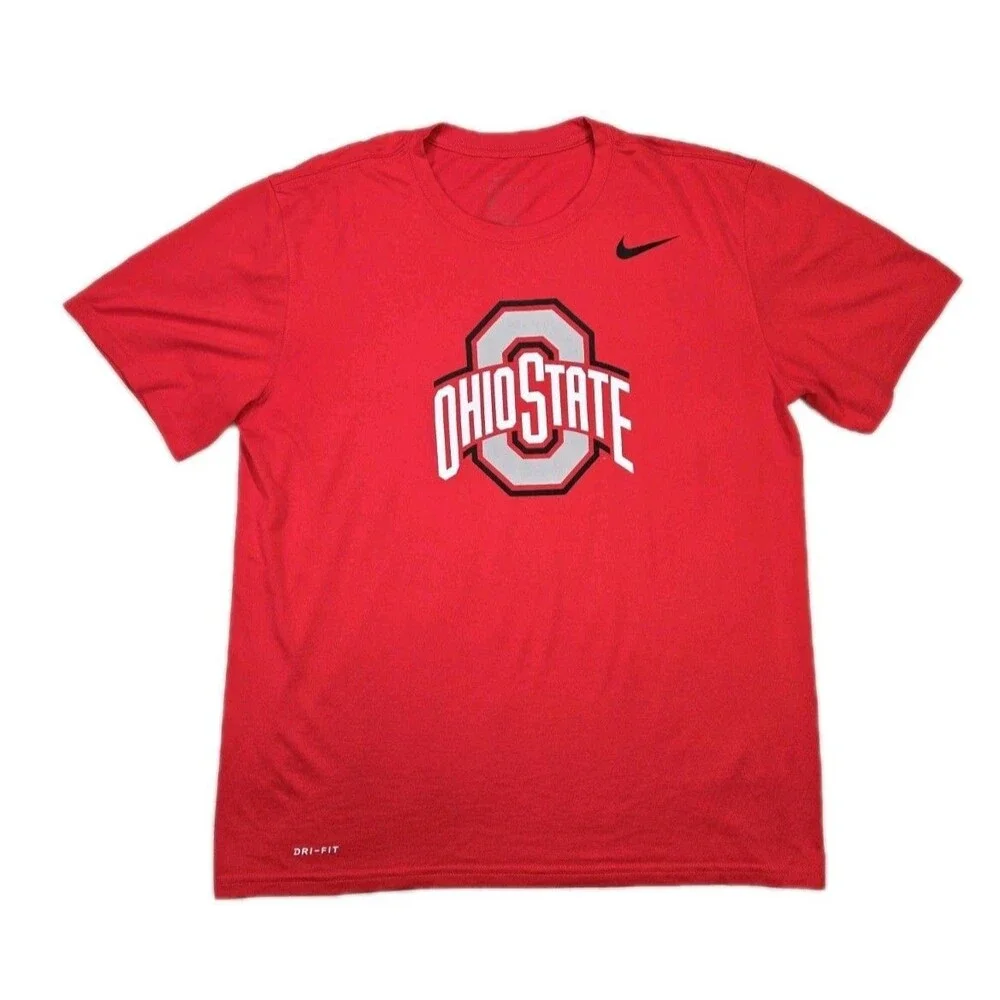 Mens Nike DriFit Ohio State Buckeyes T Shirt Red Large Big Ten Football